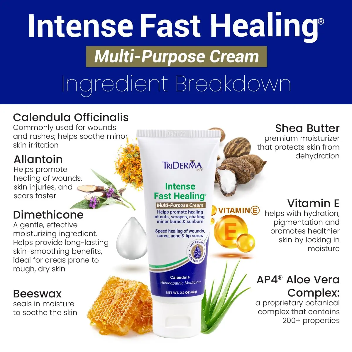 TriDerma Intense Fast Skin Healing Cream 2.2 oz | All-Purpose Skin Repair for Sensitive Skin - view 5