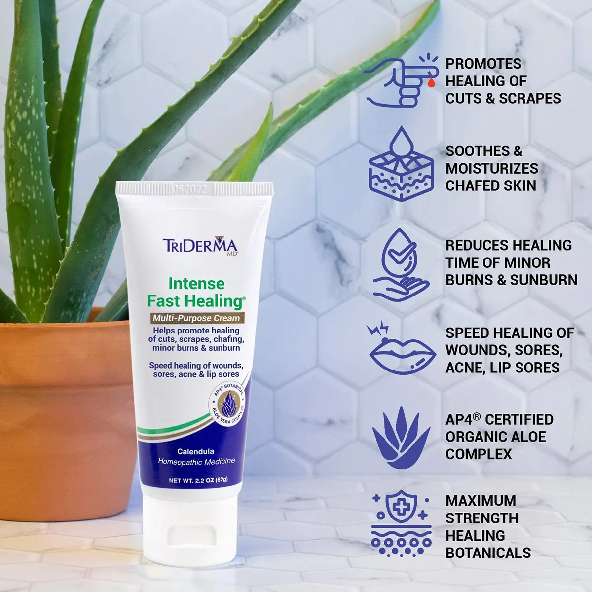 TriDerma Intense Fast Skin Healing Cream 2.2 oz | All-Purpose Skin Repair for Sensitive Skin - view 4