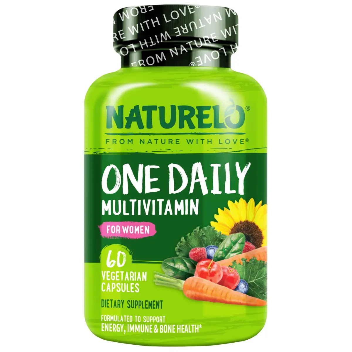 NATURELO One Daily Multivitamin for Women 60 Capsules | Plant-Based, Vegan, Non-GMO, Gluten-Free - main product image