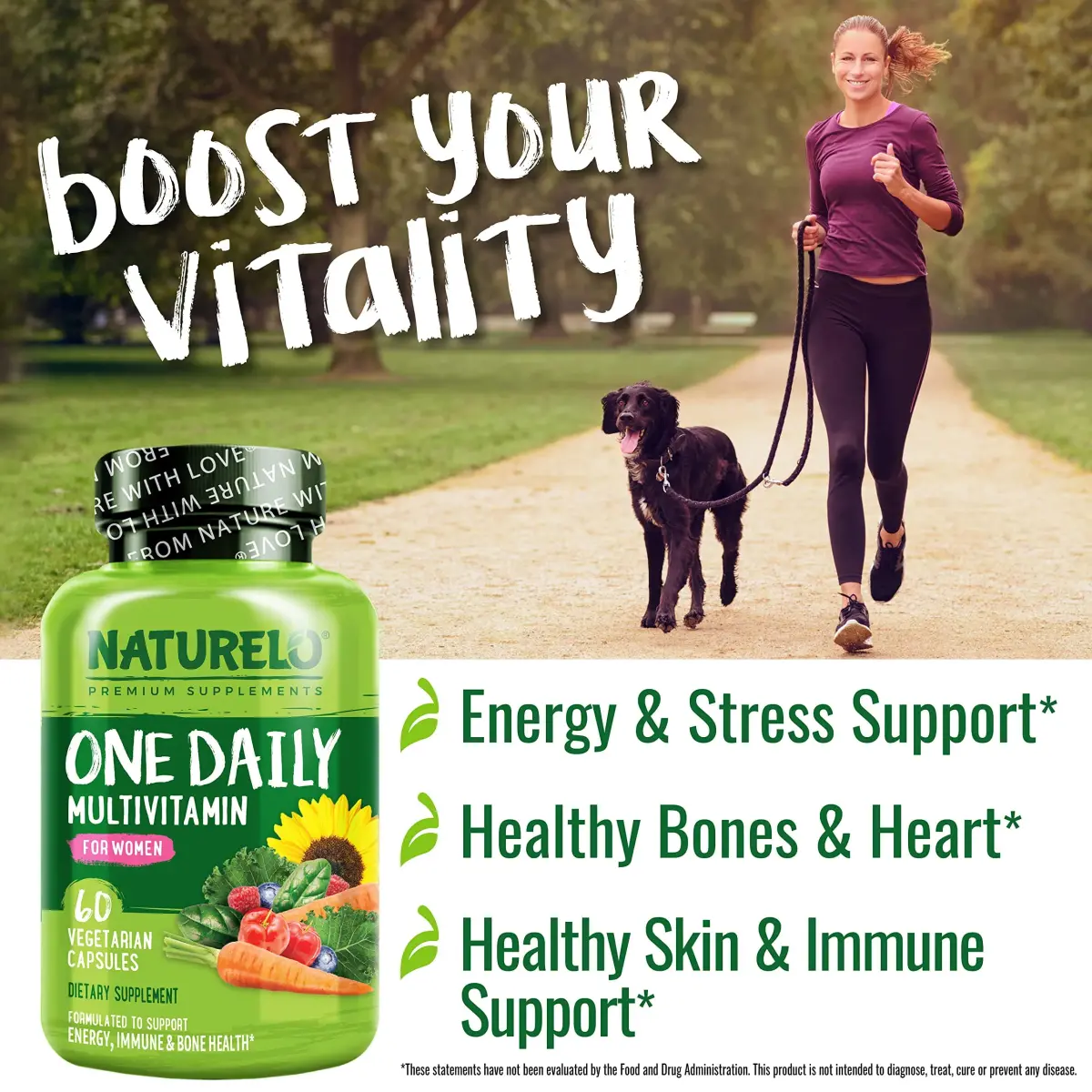 NATURELO One Daily Multivitamin for Women 60 Capsules | Plant-Based, Vegan, Non-GMO, Gluten-Free - view 5