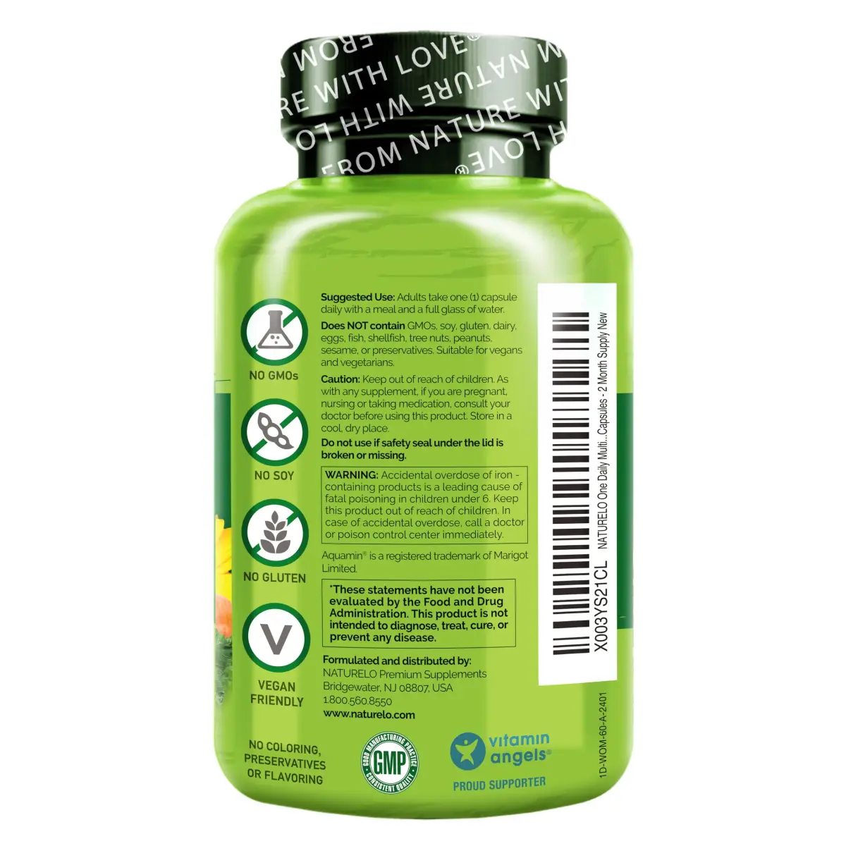 NATURELO One Daily Multivitamin for Women 60 Capsules | Plant-Based, Vegan, Non-GMO, Gluten-Free - view 8