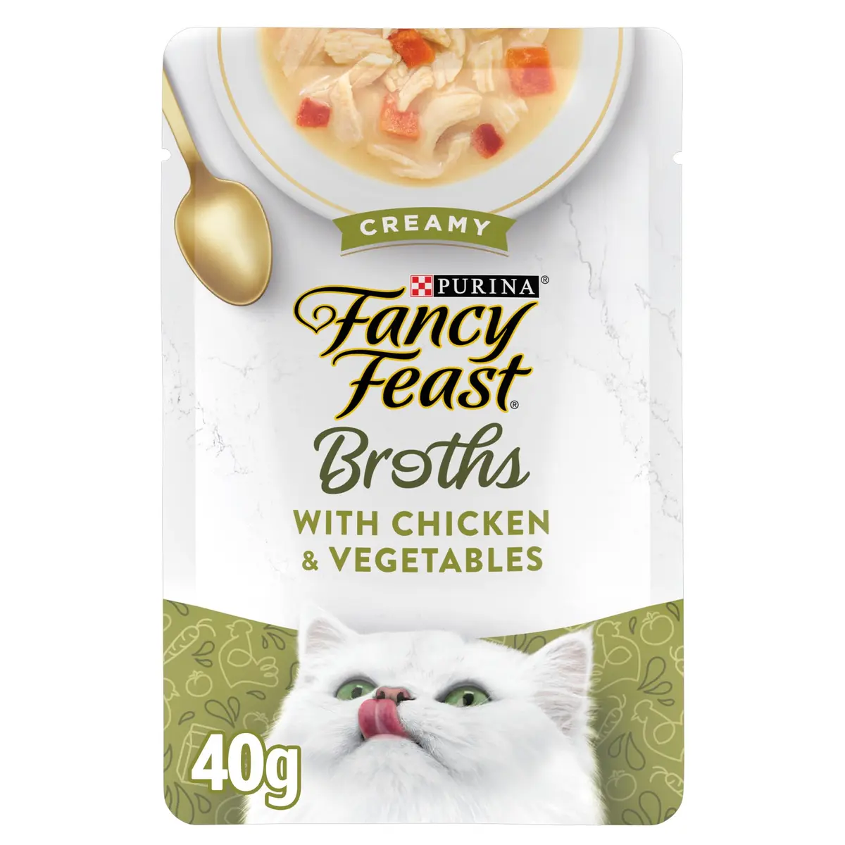 Fancy Feast Broths Classic Chicken & Vegetables Cat Food Topper 1.4 oz (40g) | Real Protein & Grain-Free Broth - view 3