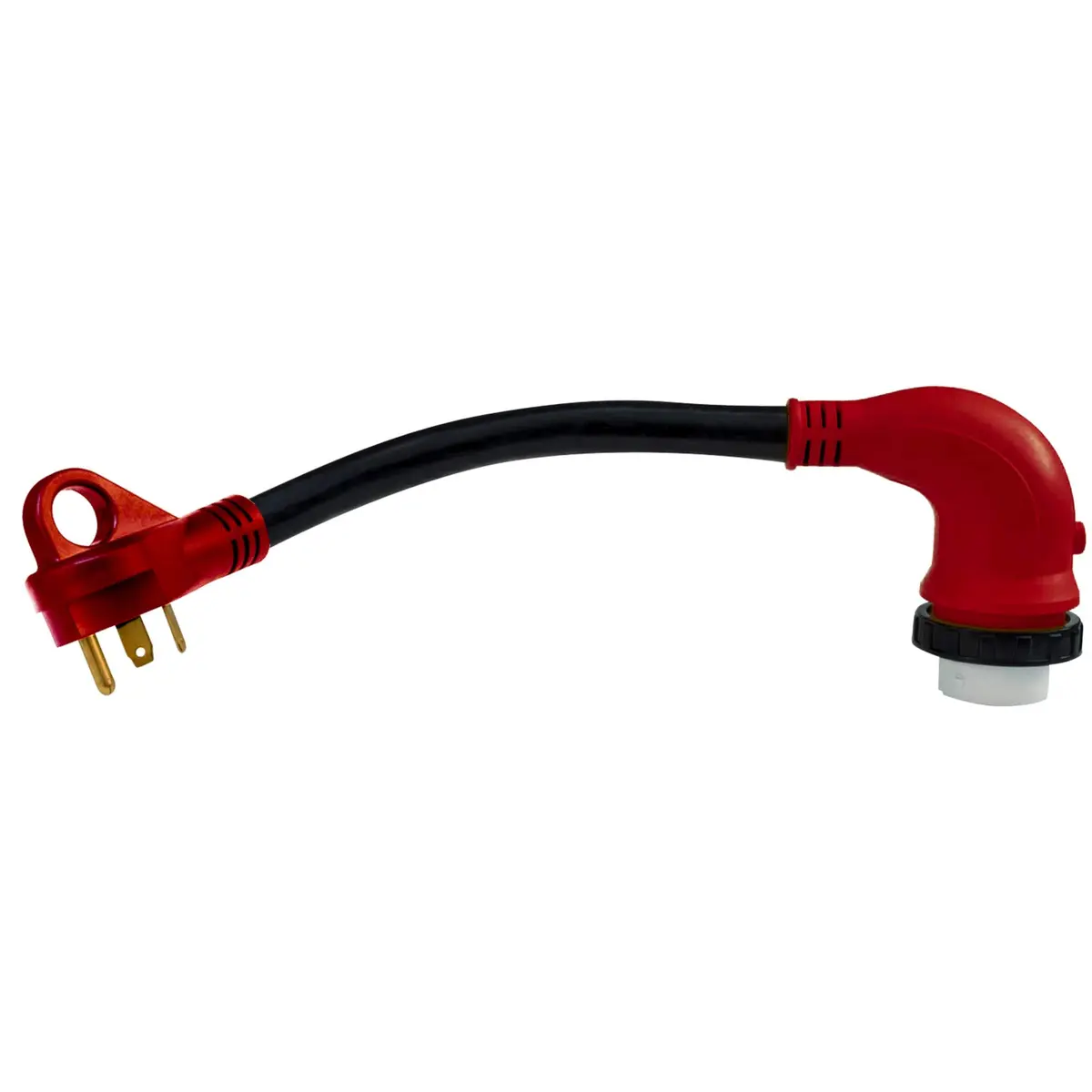 Valterra Mighty Cord 90° Detachable Adapter Cord 12" | 30AM to 50AF, Red, Outdoor Heavy-Duty - view 2