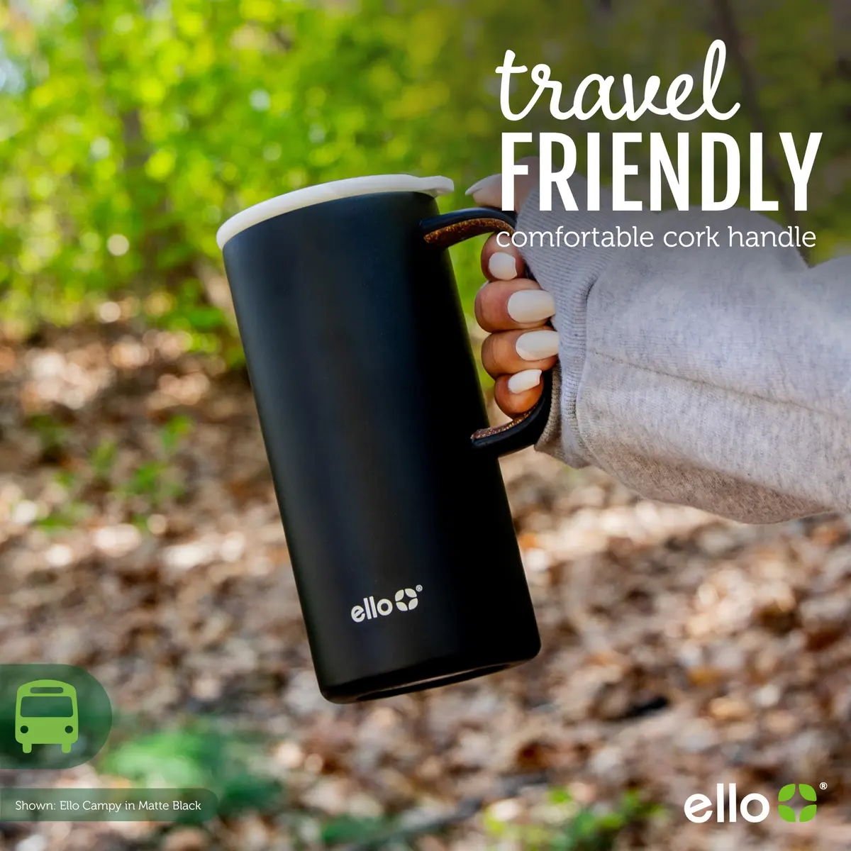 Ello Campy 18oz (532ml) Insulated Stainless Steel Travel Mug with Leak-Proof Lid | Keeps Drinks Hot for 5 Hours, Cold for 20 Hours - view 7
