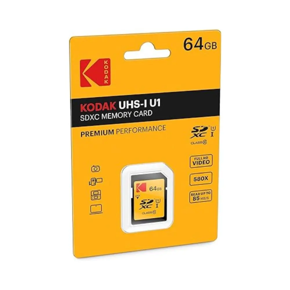 KODAK SDXC Card 64GB UHS-I U1 V10 | Up to 85MB/s Read, Full HD Video & Photos, Compatible with SDXC - main product image