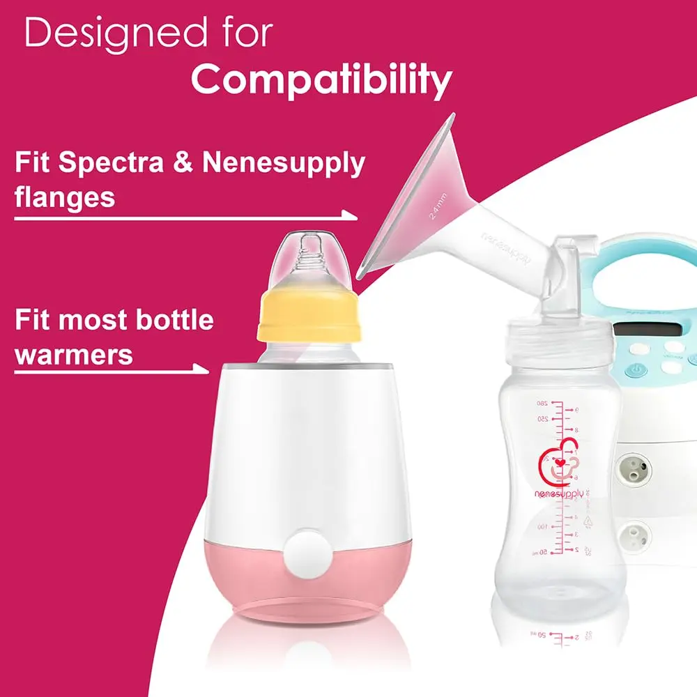Nenesupply 9oz 4 Count Wide Neck Breastmilk Storage Bottle | Compatible with Spectra Pumps, BPA-Free, Dishwasher Safe - view 4