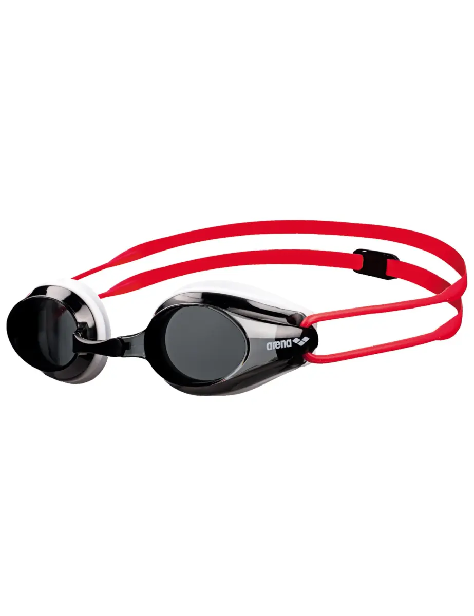 ARENA Tracks Junior Youth Racing Swim Goggles | FINA Approved Anti-Fog, Smoke/White/Red - main product image