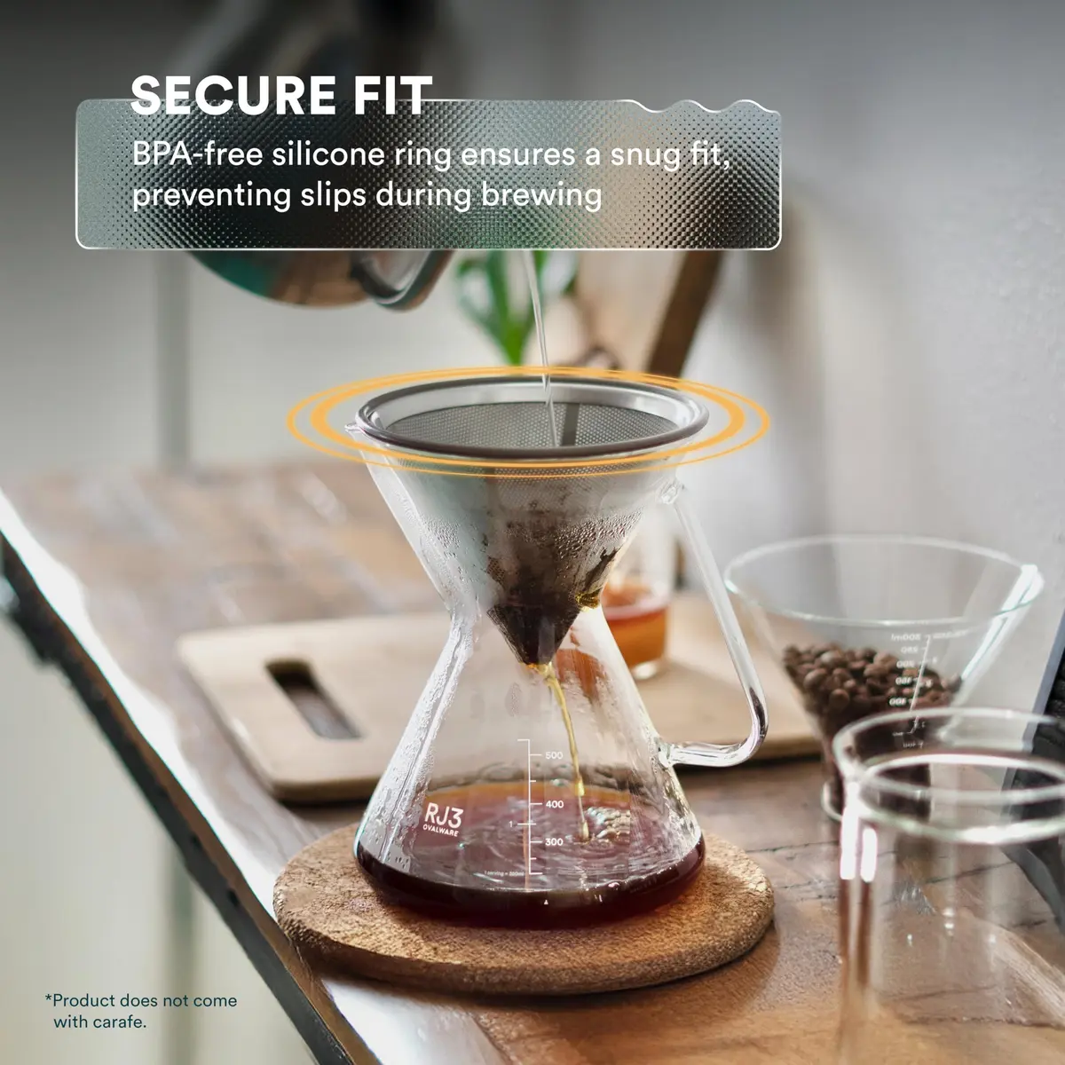 Ovalware Pour Over Coffee Filter, Stainless Steel | Reusable | 1 Count - view 6