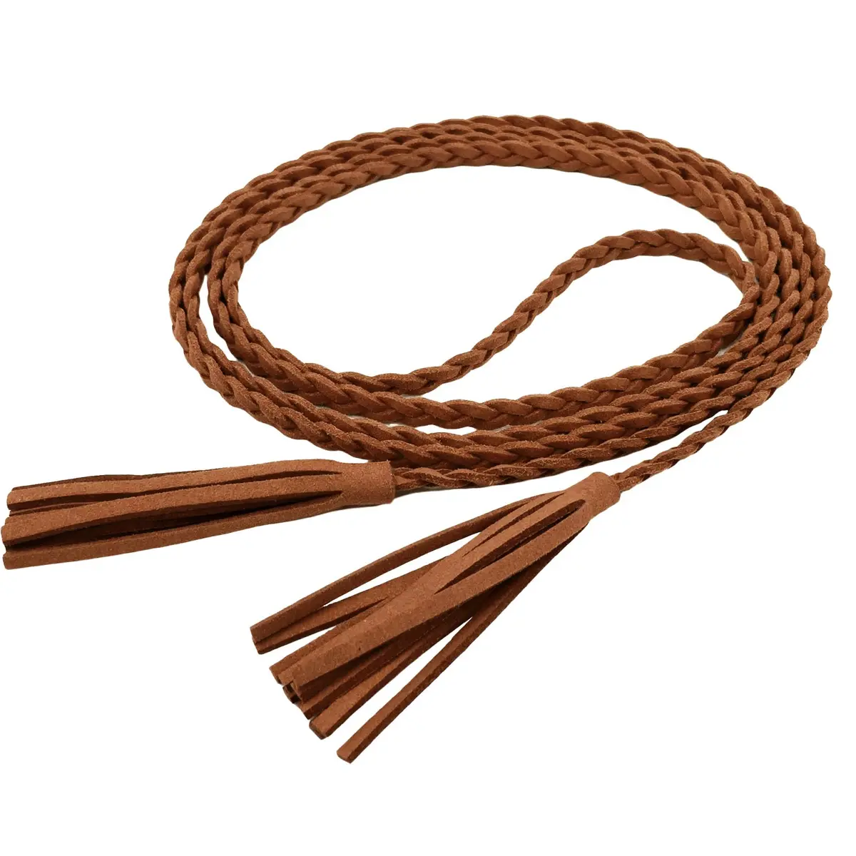 Nanxson Women's Waist Belt Woven Tassels Chain Belt Skinny Belt for Skirt Dress PDW0042 | Classic Slim Leather Belt for Women - view 2