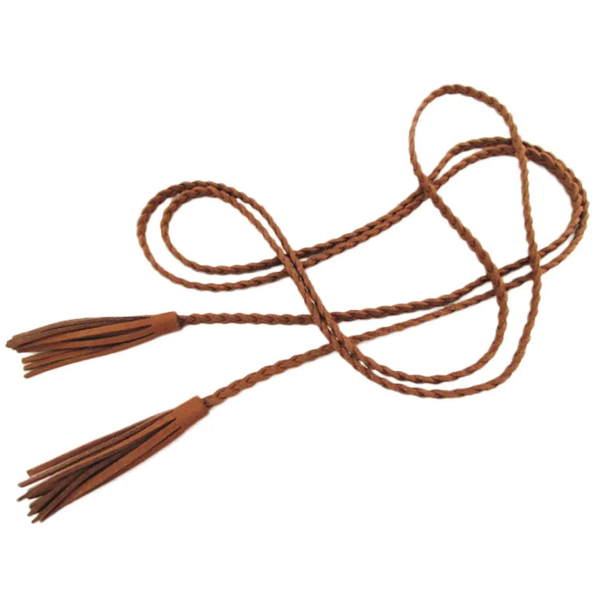 Nanxson Women's Waist Belt Woven Tassels Chain Belt Skinny Belt for Skirt Dress PDW0042 | Classic Slim Leather Belt for Women - view 3