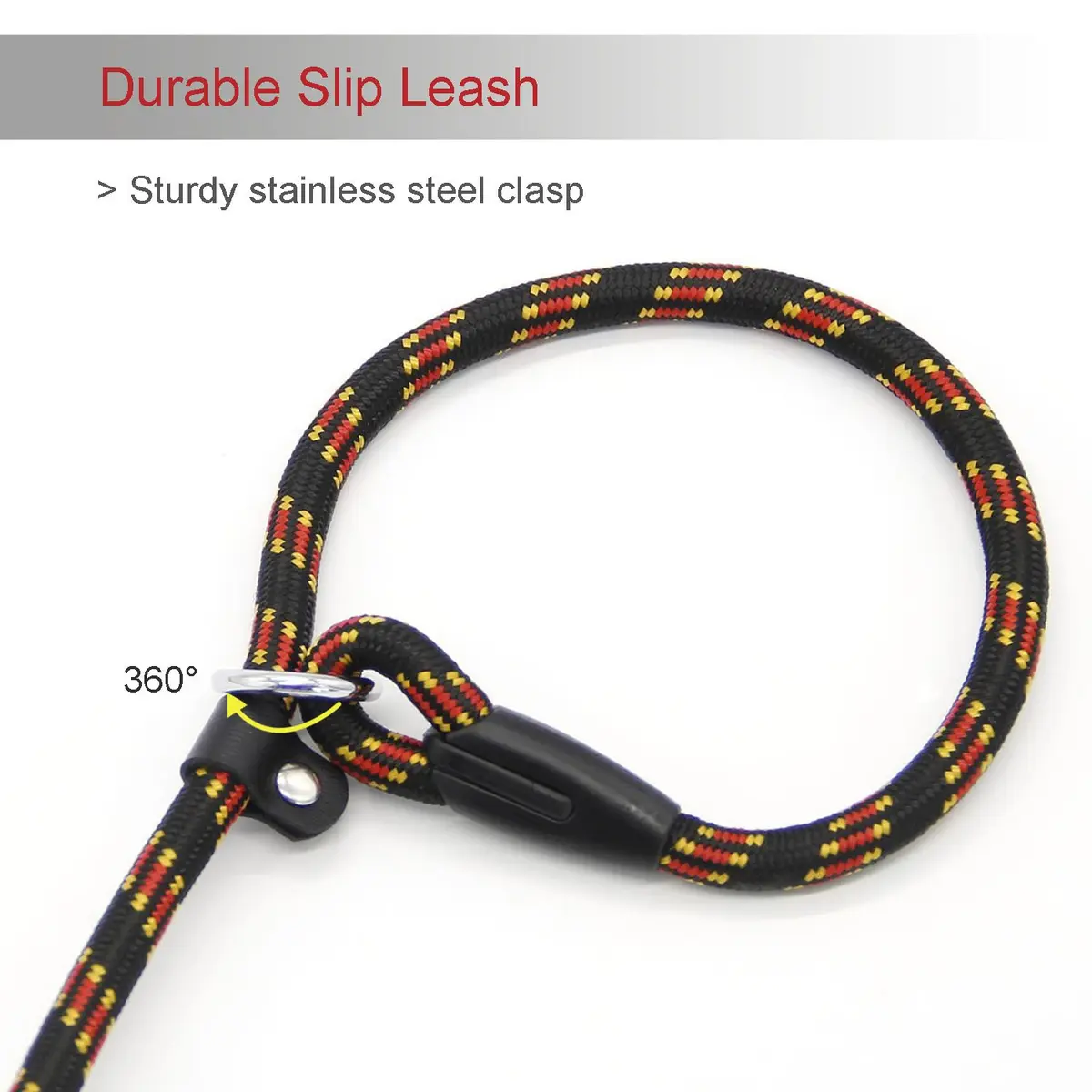 Coolrunner Dog Slip Rope Leash 5 FT | Adjustable Nylon Training Lead for 10-80 lb Dogs - view 6