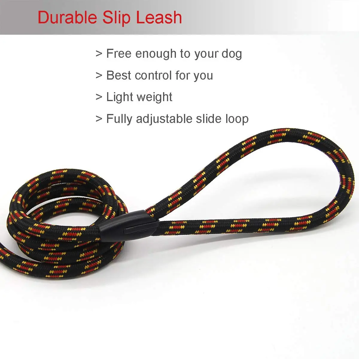 Coolrunner Dog Slip Rope Leash 5 FT | Adjustable Nylon Training Lead for 10-80 lb Dogs - view 7