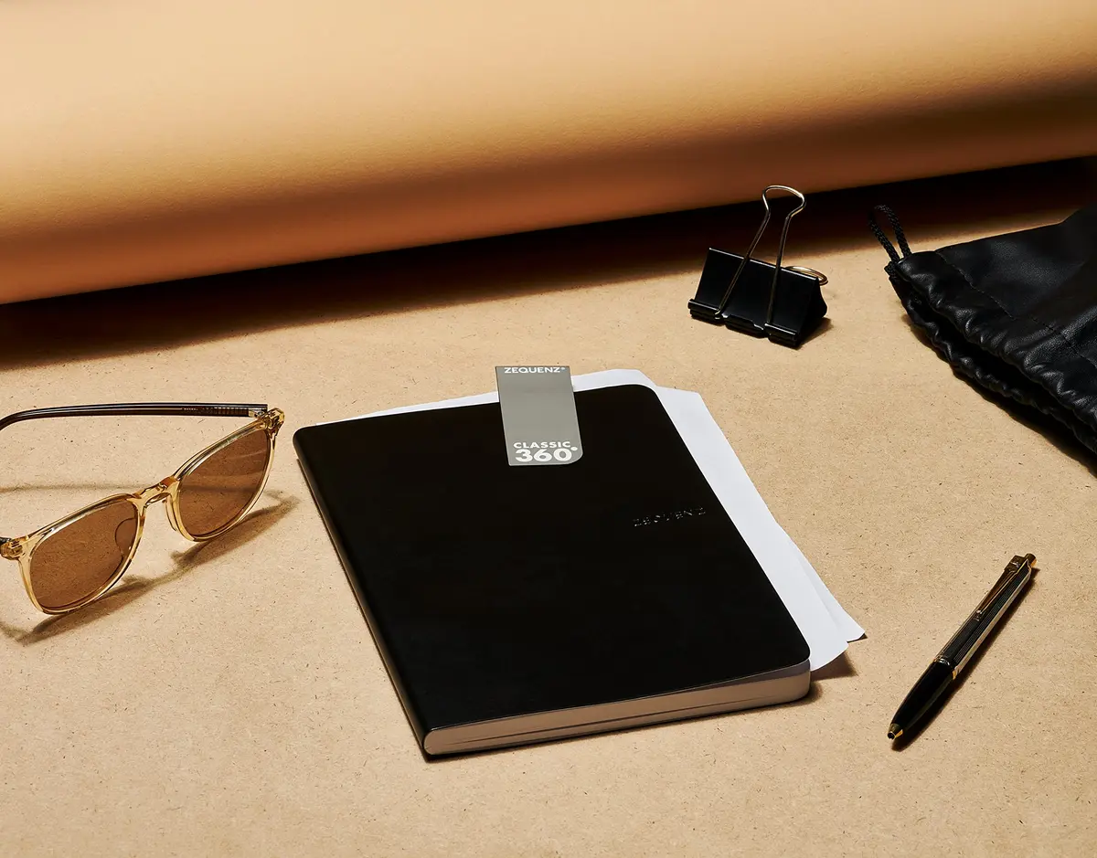 Zequenz Signature Series A5 Large with Black Cover and Ruled Premium Paper | Flexible, Fountain Pen Friendly, Handcrafted - view 8