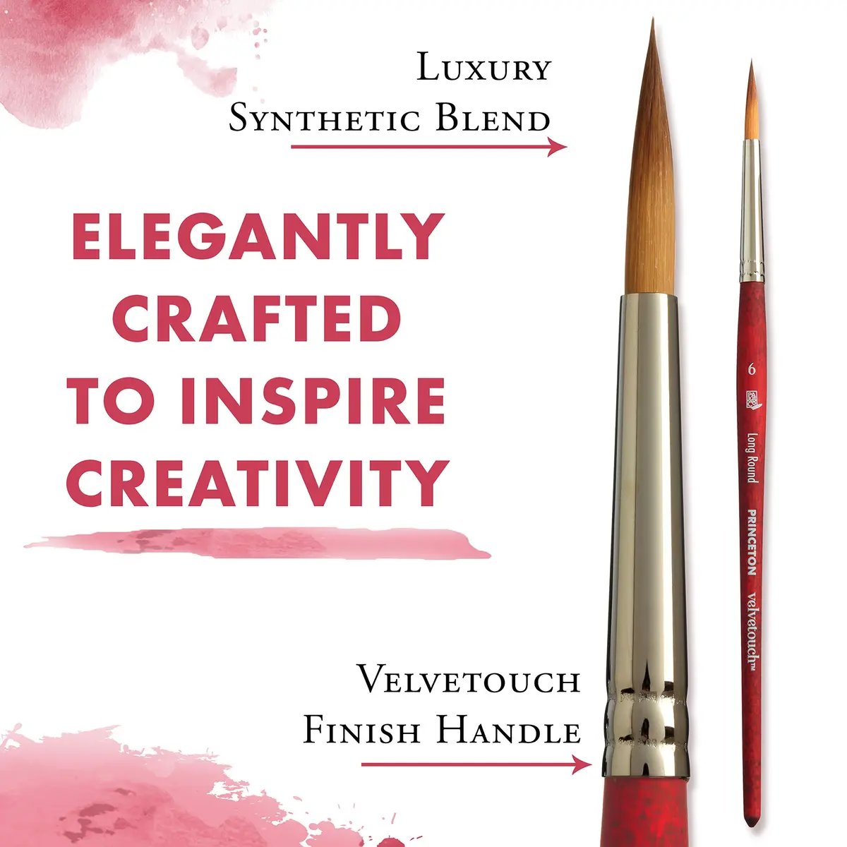 Princeton Velvetouch Series 3950 Paint Brush for Acrylic, Oil & Watercolor | Long Round Size 6 - view 4