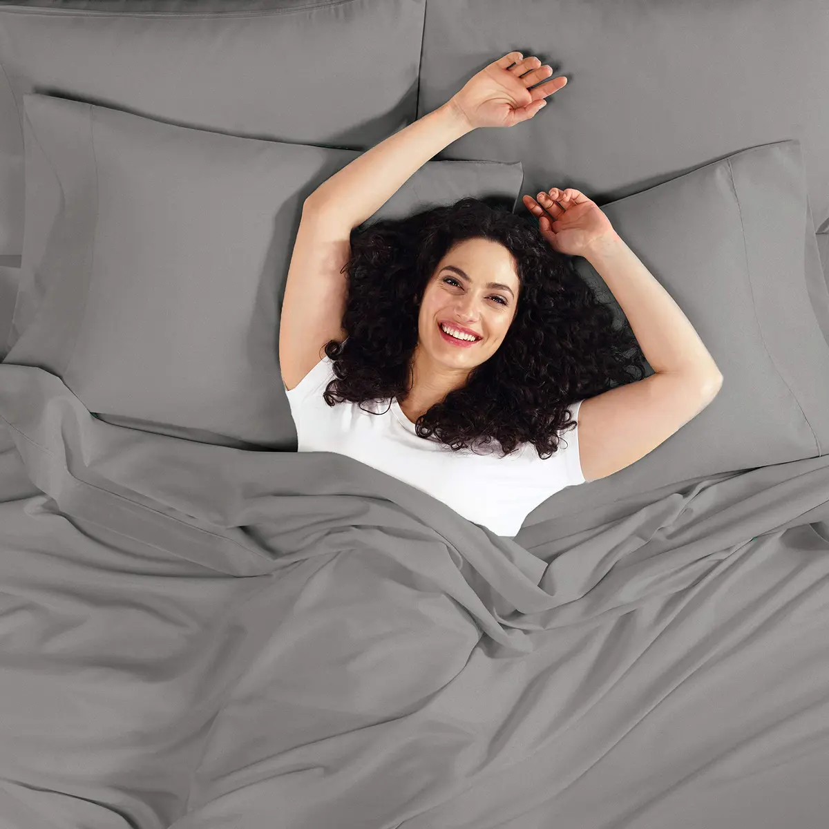 Empyrean Bedding Charcoal Grey California King Fitted Sheet 1800 TC | Deep Pocket 40cm (16 Inch) Mattress Fit - view 6