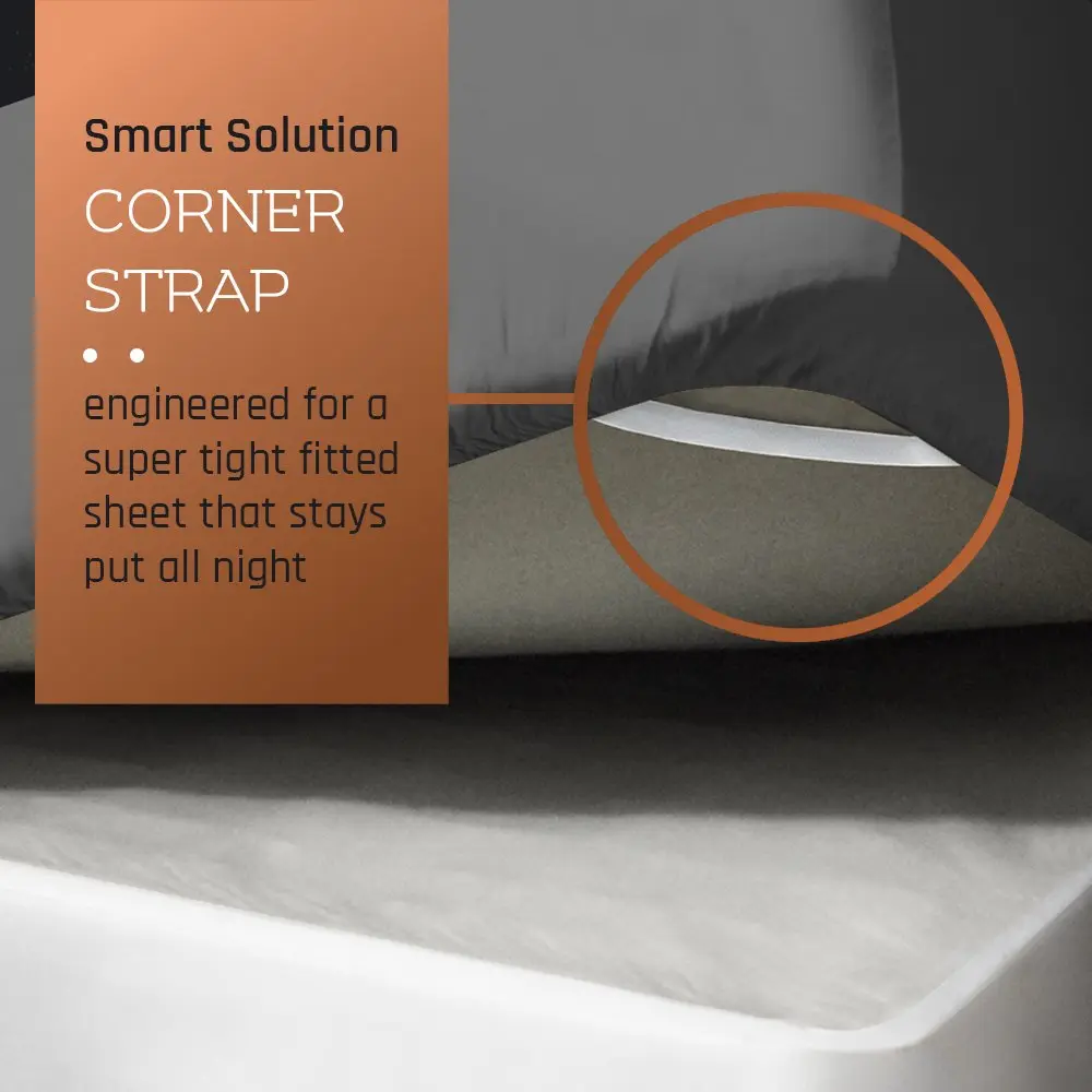 Empyrean Bedding Charcoal Grey California King Fitted Sheet 1800 TC | Deep Pocket 40cm (16 Inch) Mattress Fit - view 8