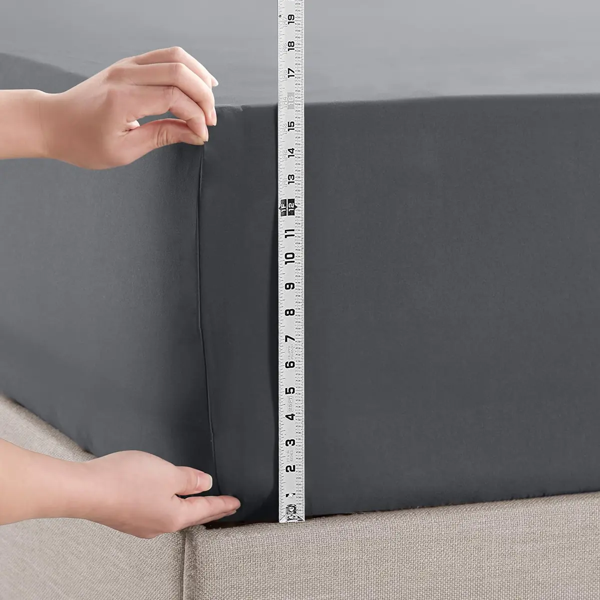 Empyrean Bedding Charcoal Grey California King Fitted Sheet 1800 TC | Deep Pocket 40cm (16 Inch) Mattress Fit - view 3