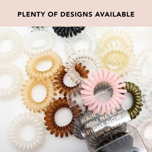 Kitsch Spiral Hair Ties for Women - Durable Hair Accessories - Clear, 4pcs | No Damage, Creaseless, Water-Resistant - view 13