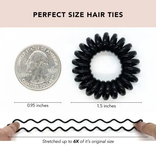 Kitsch Spiral Hair Ties for Women - Durable Hair Accessories - Clear, 4pcs | No Damage, Creaseless, Water-Resistant - view 2