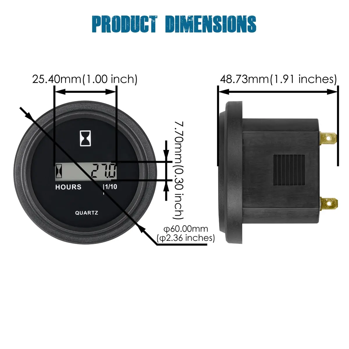 Runleader LCD Hour Meter 4.5-90V DC with Data Storage & IP65 Waterproofing | Tracks Runtime for Engines - view 7