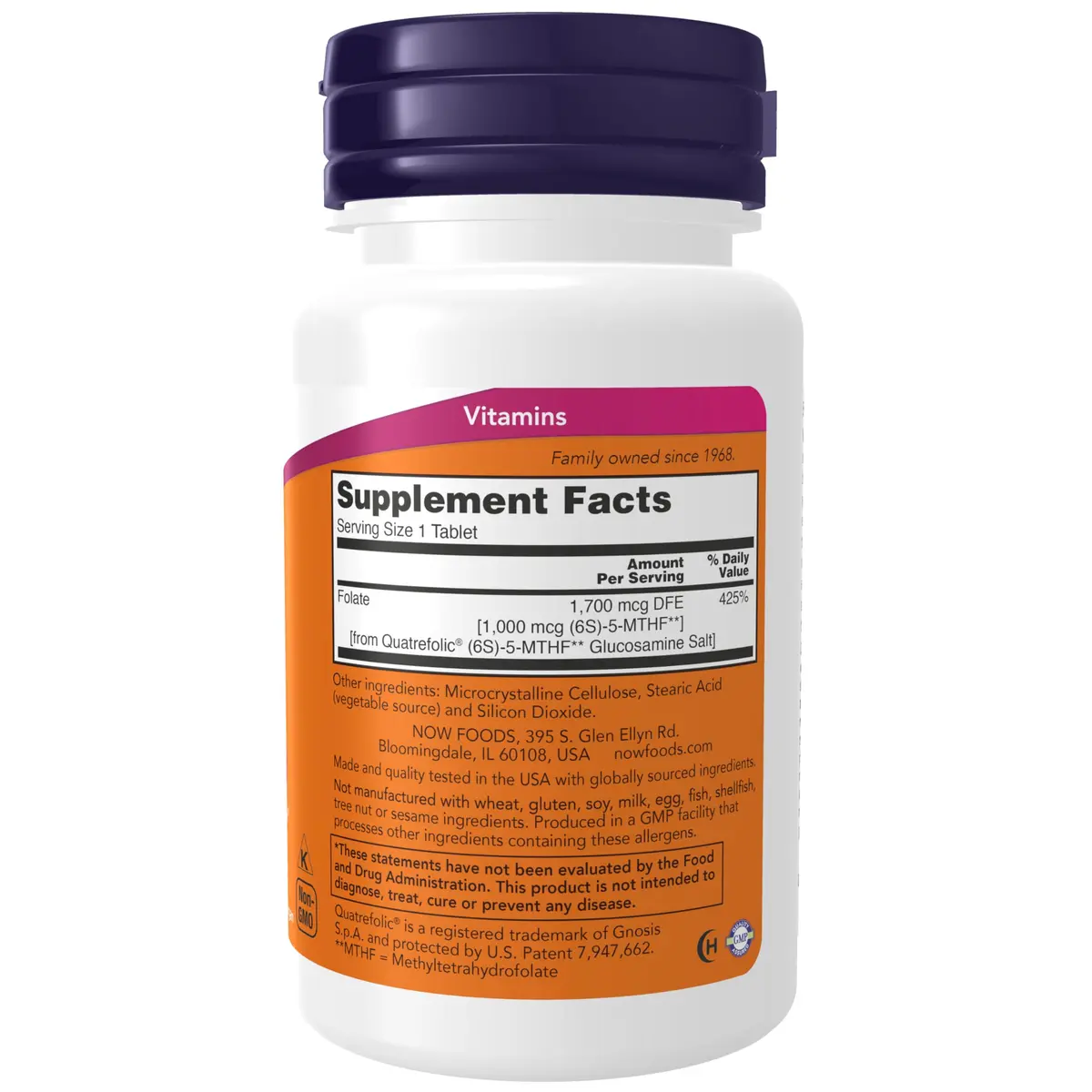 NOW Methyl Folate 1000 mcg | Bioavailable Co-Enzyme B Vitamin, 90 Tabs - view 2