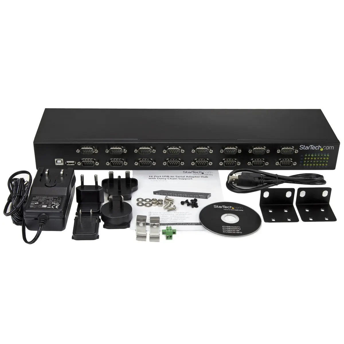 StarTech USB to Serial Hub, 16-Port, USB to RS232 Hub, TAA (ICUSB23216FD) | 16 RS232 Ports, Rugged Metal Chassis, Daisy Chain Support - view 4