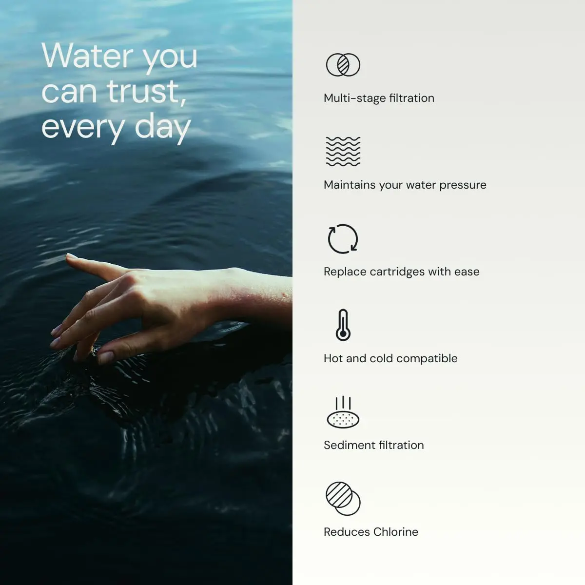 Aquabliss SF220 Daily Essential Shower Filter - Chrome | Reduces Chlorine & Impurities - view 3