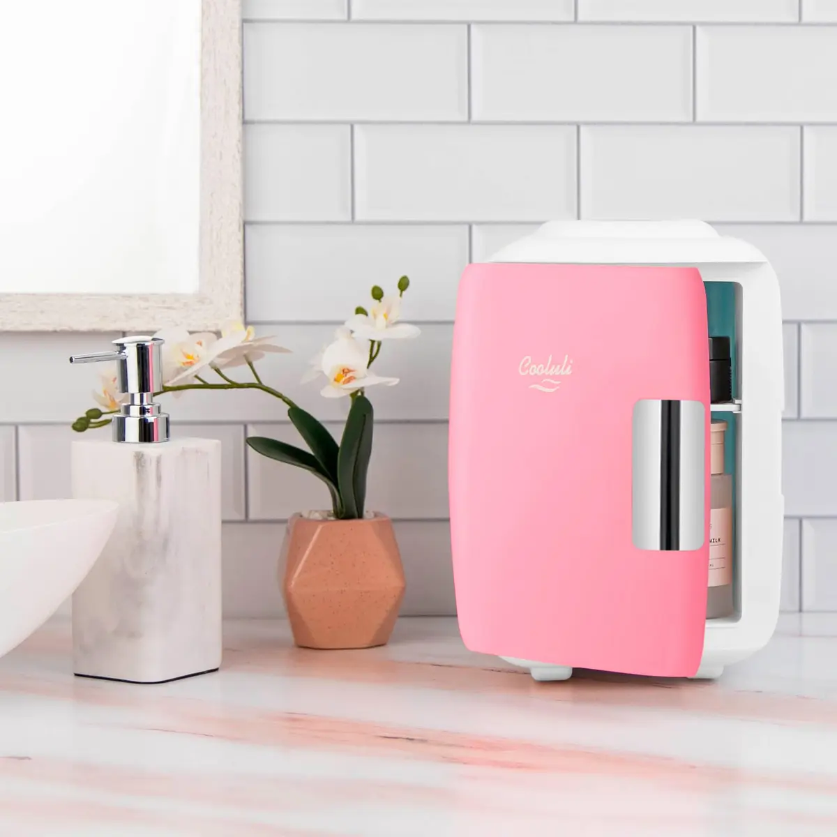 Cooluli Classic 4L Mini Fridge Cooler & Warmer Pink | 1.89L (0.14 cu ft) Compact Electric Plug-In - view 7