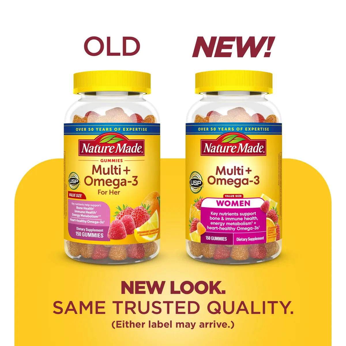Nature Made Womens Gummy Multivitamins with Omega-3 150 Gummies | Support Bone, Immunity & Energy - view 2