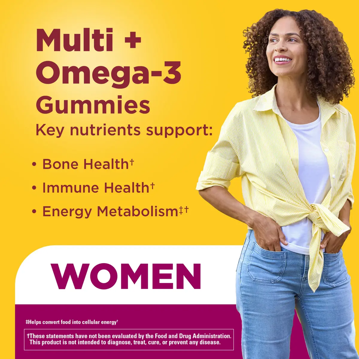 Nature Made Womens Gummy Multivitamins with Omega-3 150 Gummies | Support Bone, Immunity & Energy - view 3
