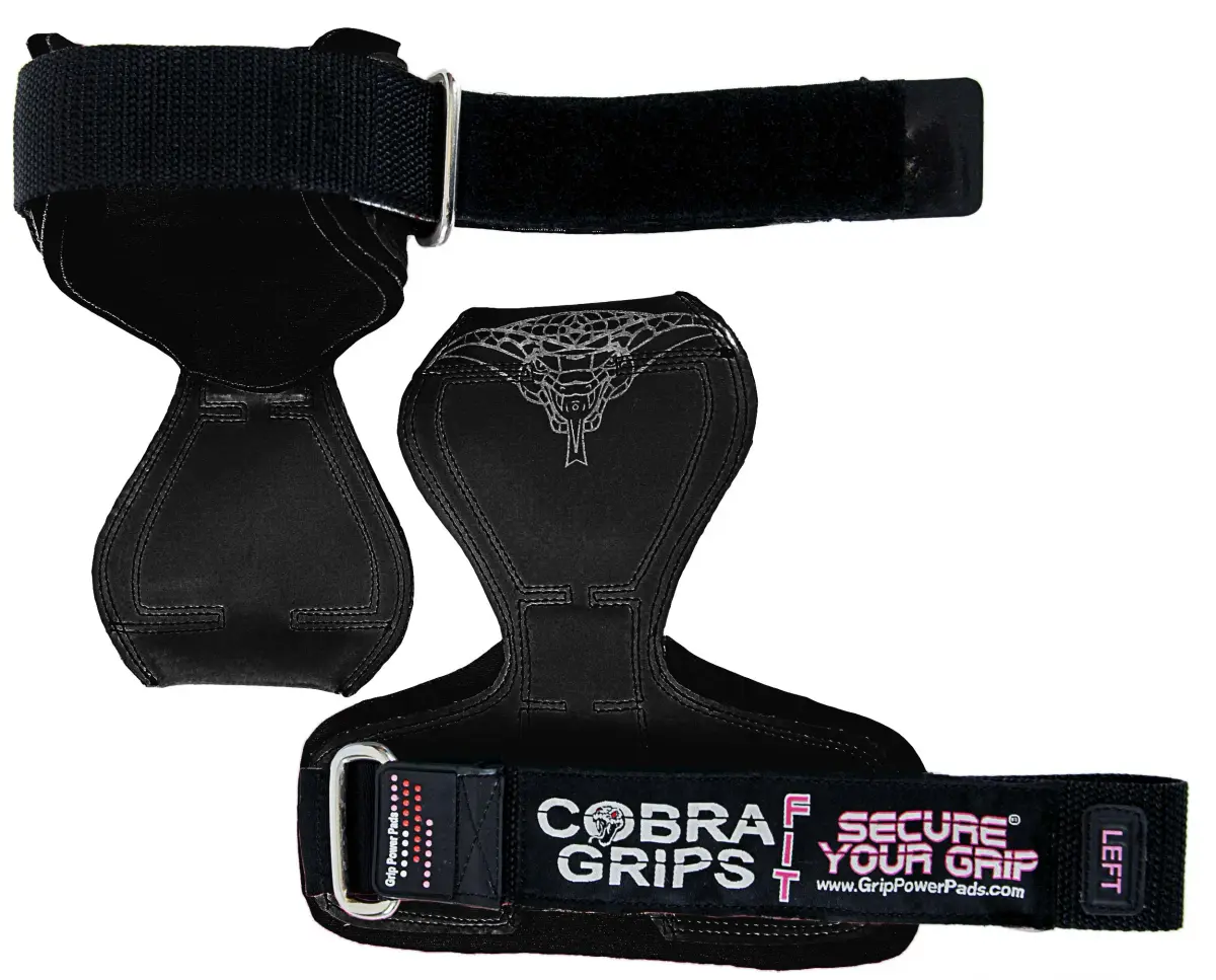 Cobra Grips Weight Lifting Gloves with Built-in Wrist Wraps (FIT Black Rubber, 4.25-7.0" Wrist) | All-in-One Grip Pad, Strap & Hook Alternative - view 7
