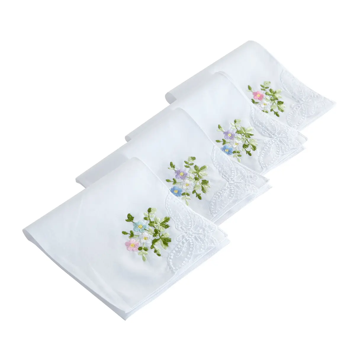 RDS HANKYTEX Cotton Embroidery Ladies' Handkerchiefs Set of 6 | 27.94 cm (11 inch) - main product image