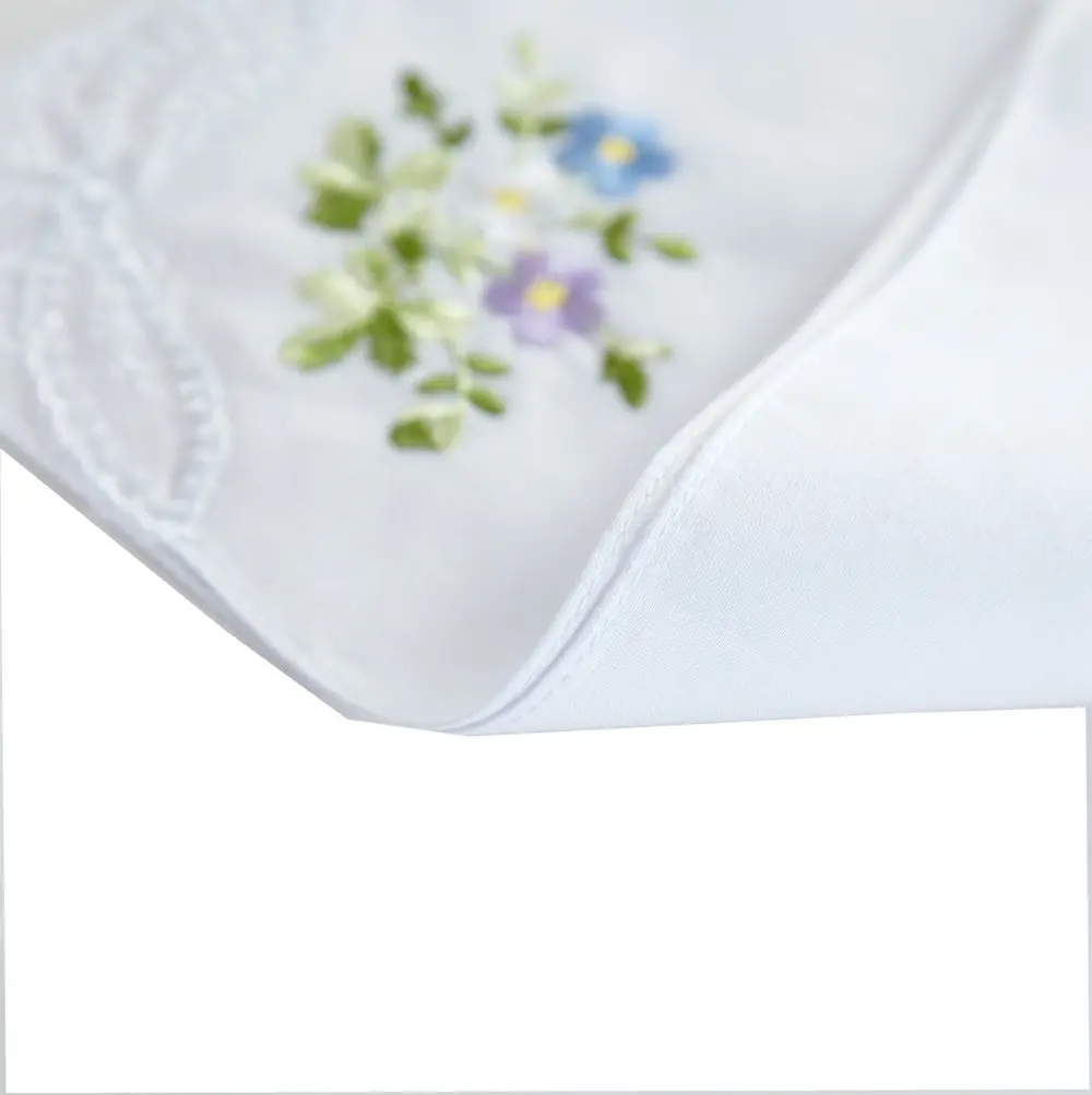 RDS HANKYTEX Cotton Embroidery Ladies' Handkerchiefs Set of 6 | 27.94 cm (11 inch) - view 8