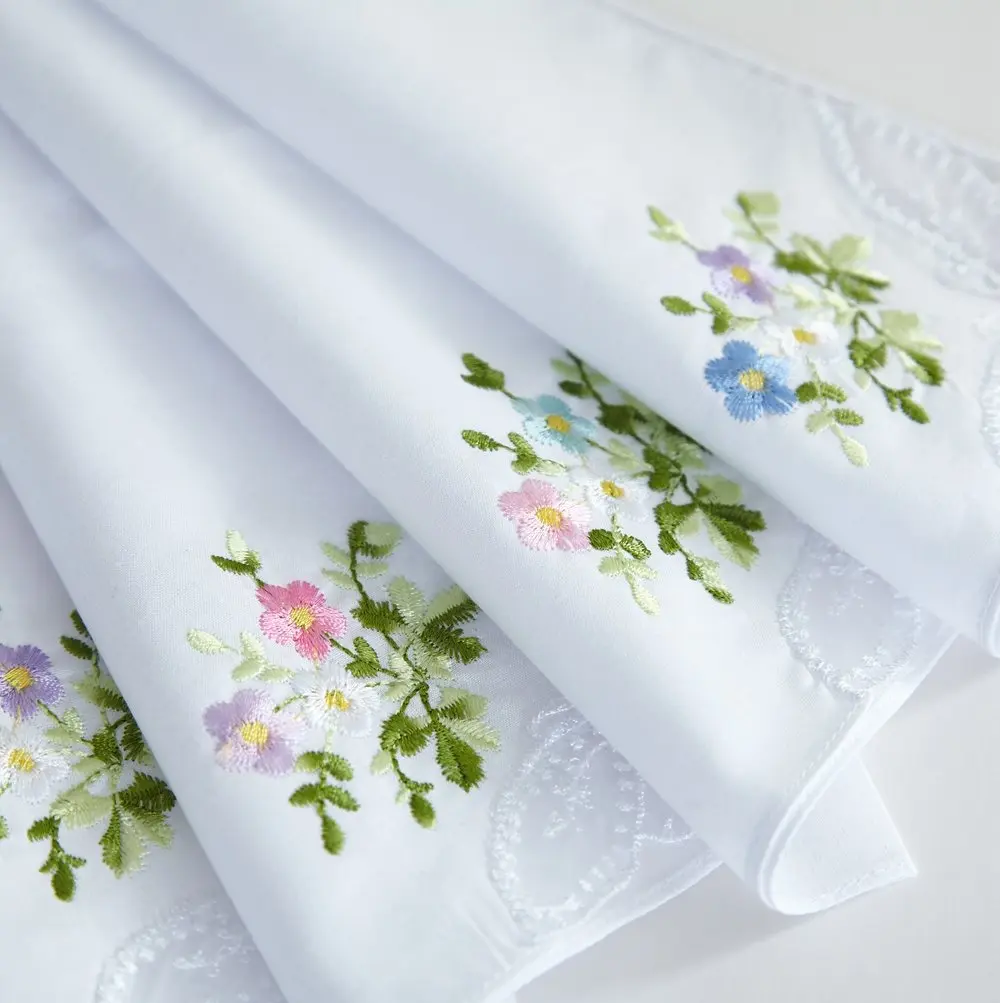 RDS HANKYTEX Cotton Embroidery Ladies' Handkerchiefs Set of 6 | 27.94 cm (11 inch) - view 2