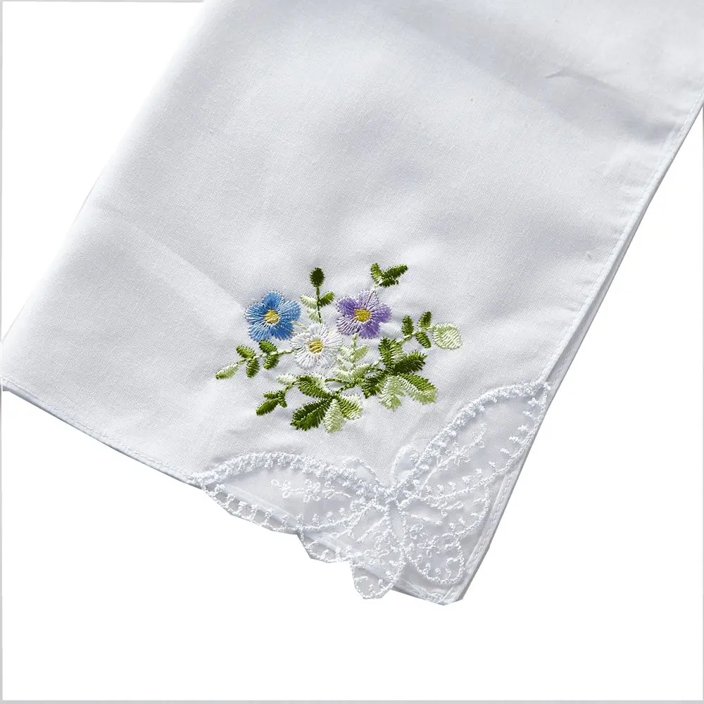 RDS HANKYTEX Cotton Embroidery Ladies' Handkerchiefs Set of 6 | 27.94 cm (11 inch) - view 4