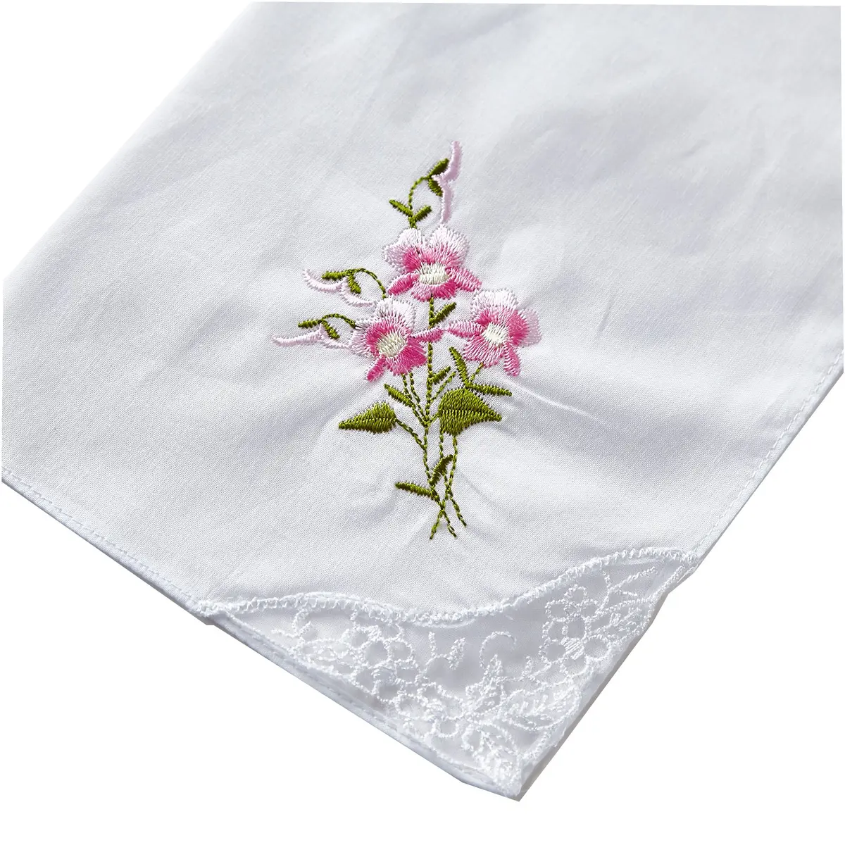RDS HANKYTEX Cotton Embroidery Ladies' Handkerchiefs Lace Set of 6 (11 inch / 27.94 cm) - view 4