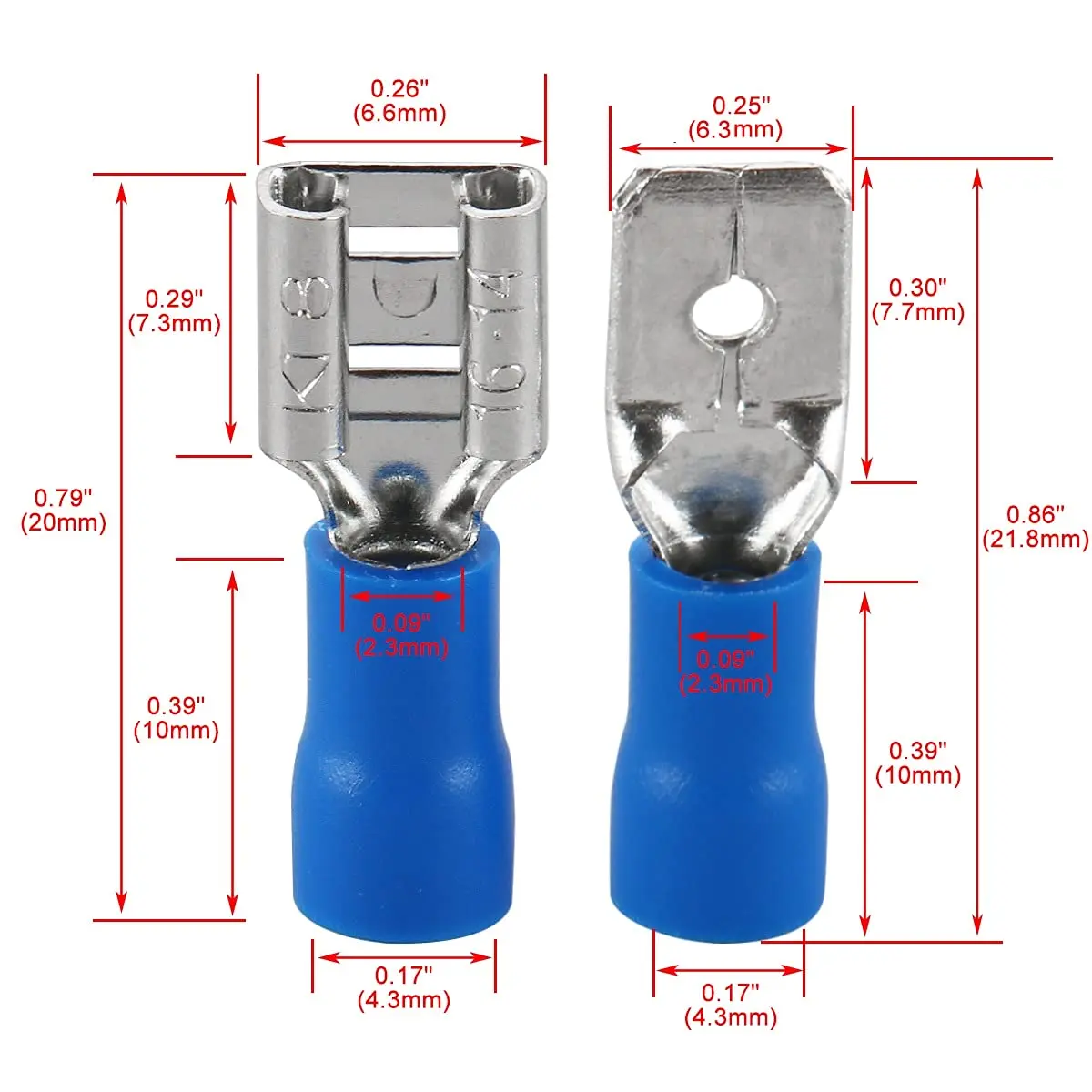 Baomain 1/4" Spade Terminals Kit 16-14 AWG 200-Pack | Secure Crimp Connectors for Electrical Wiring - view 9