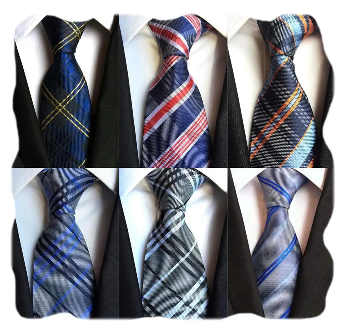 WeiShang Classic Men's Woven Jacquard Necktie Set of 6 | Elegant Formal & Party Wear (146cm x 8cm) - main product image