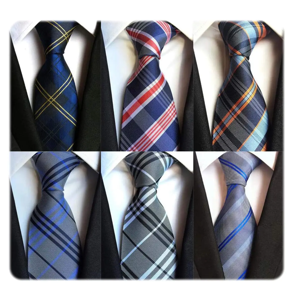 WeiShang Classic Men's Woven Jacquard Necktie Set of 6 | Elegant Formal & Party Wear (146cm x 8cm) - view 2