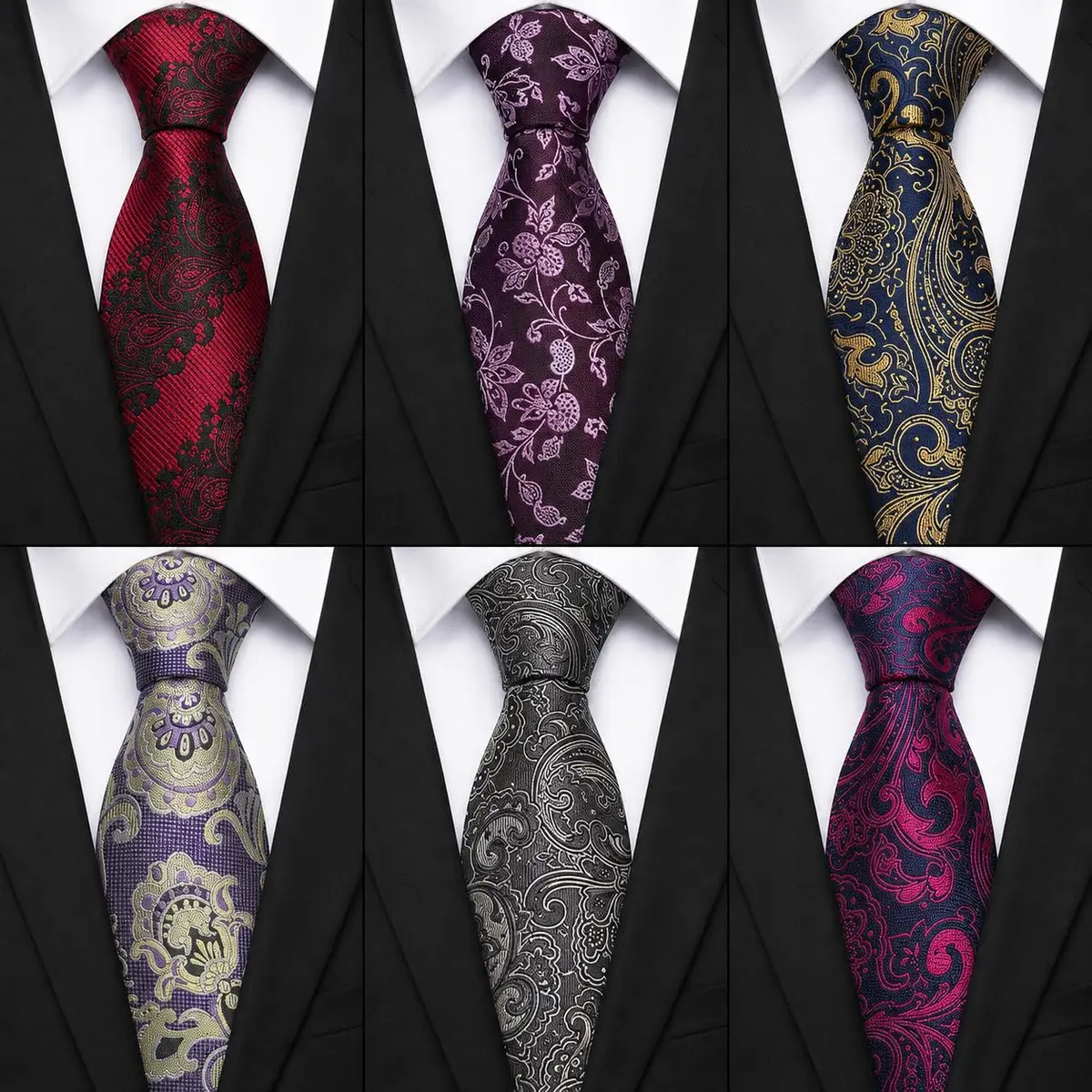 WeiShang Classic Men's Necktie Woven Jacquard 146cm (57.1in) | Elegant Formal Accessory - view 2