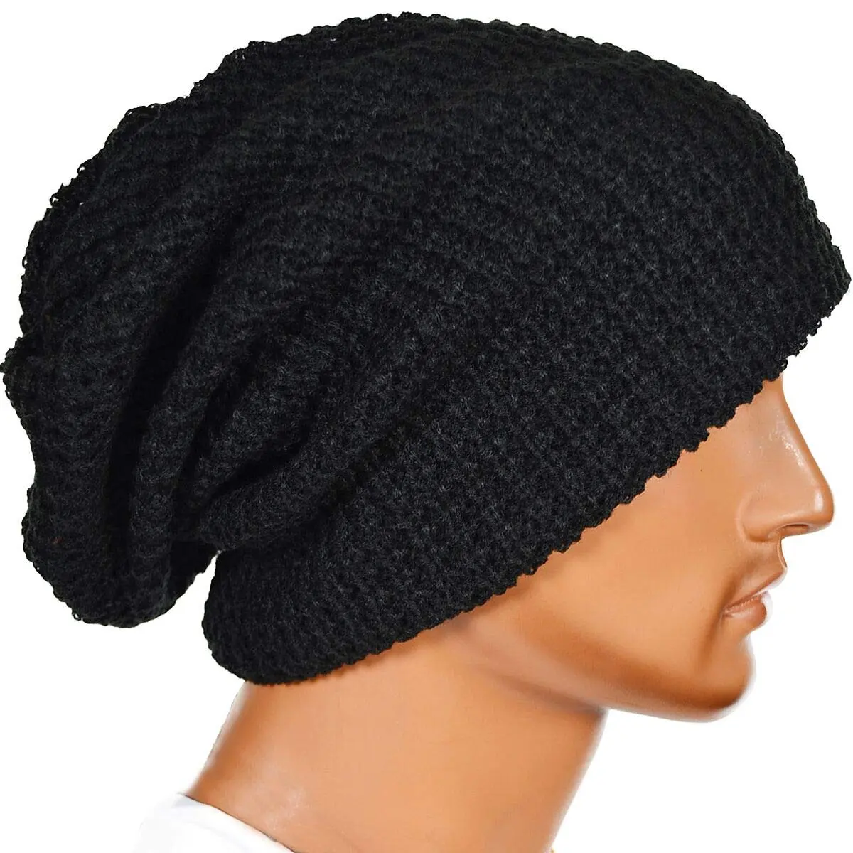 FORBUSITE Slouchy Oversized Beanie Hat Black Knit Cap 26cm (10.24 inch) | All-Season Comfort - view 2