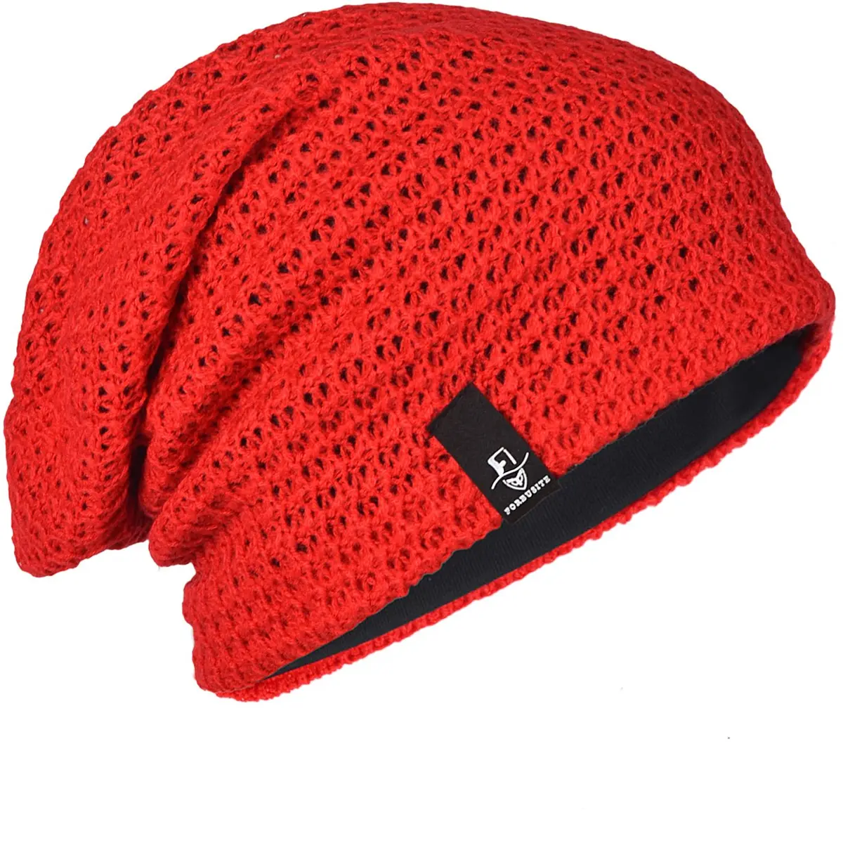 FORBUSITE Slouchy Oversized Beanie Knit Cap Red | Loose Fit for All Seasons - main product image