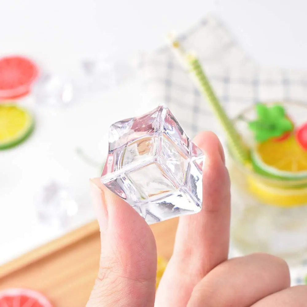 HUIANER Fake Clear Acrylic Plastic Ice Cubes 20 pcs | Realistic Decorative Props - view 7