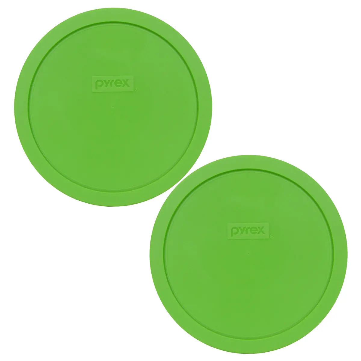 Pyrex 7402-PC Green Food Storage Lids (2-Pack, 56 fl oz / 1.66 L) | BPA-Free Plastic Airtight Fit - main product image
