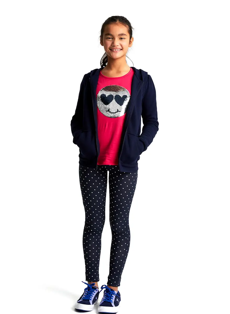French Toast Girls' Zip Front Fleece Hoodie, Navy, L (10/12) | Cozy School Uniform Layer - view 4