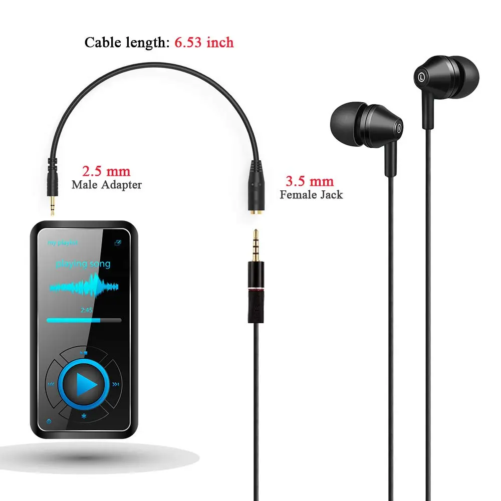 ELECTOP 2.5mm Male to 3.5mm Female Stereo Audio Jack Adapter Cable for Headphone | 17cm Length, Pure Sound - view 5