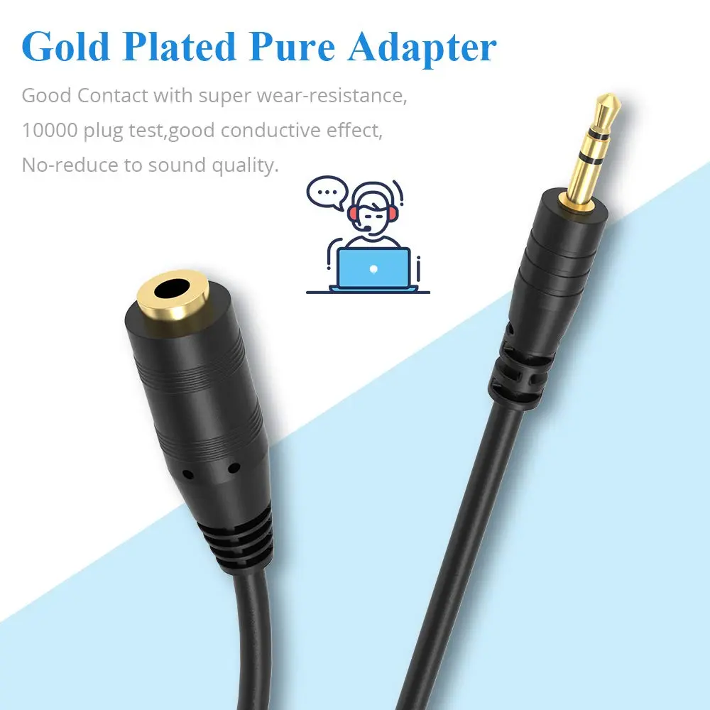 ELECTOP 2.5mm Male to 3.5mm Female Stereo Audio Jack Adapter Cable for Headphone | 17cm Length, Pure Sound - view 3
