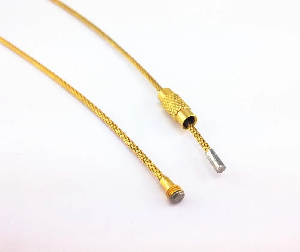 yueton 20pcs Stainless Steel Wire Keychain Cable Key Ring Gold | Lightweight & Durable - view 5