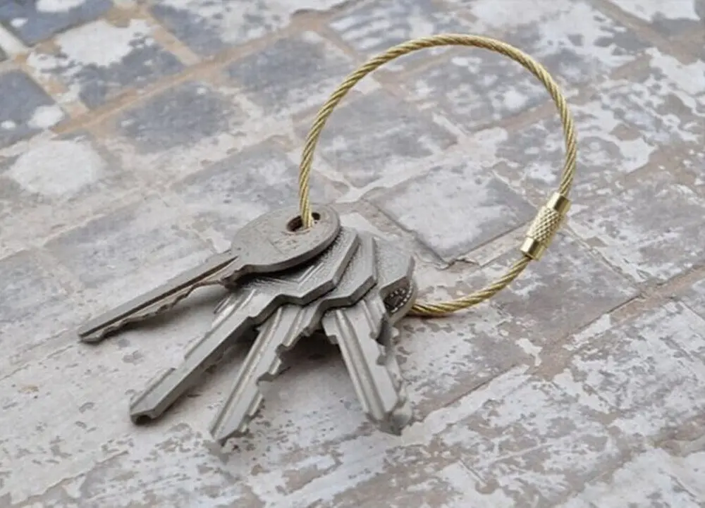 yueton 20pcs Stainless Steel Wire Keychain Cable Key Ring Gold | Lightweight & Durable - view 6