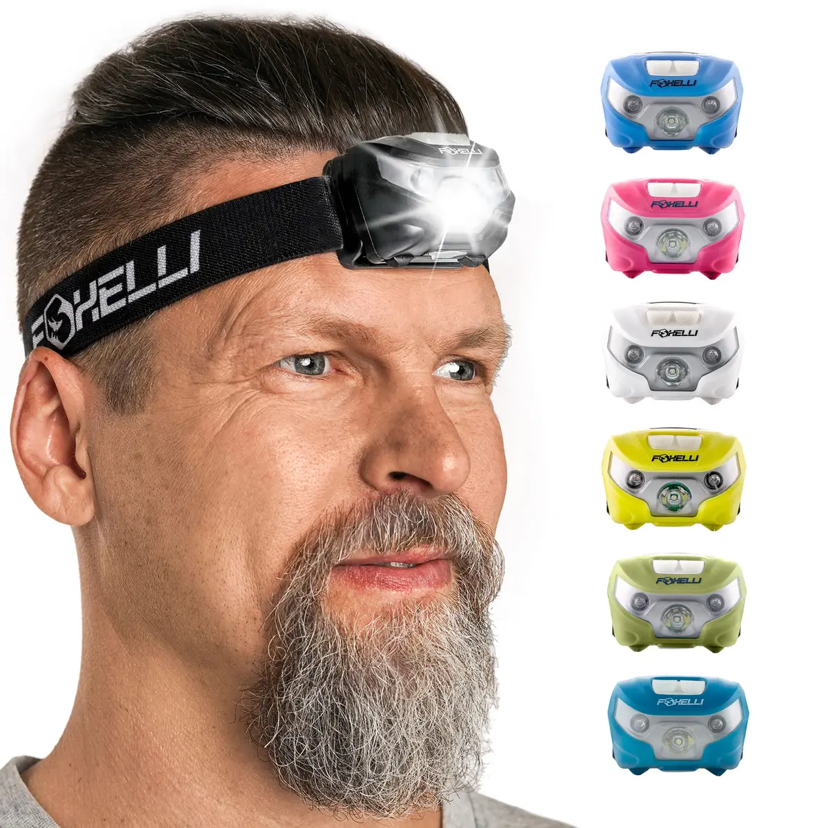 Foxelli USB-C Rechargeable LED Headlamp 160 Lumens | Waterproof, Lightweight & Adjustable for Outdoors & Kids - view 9